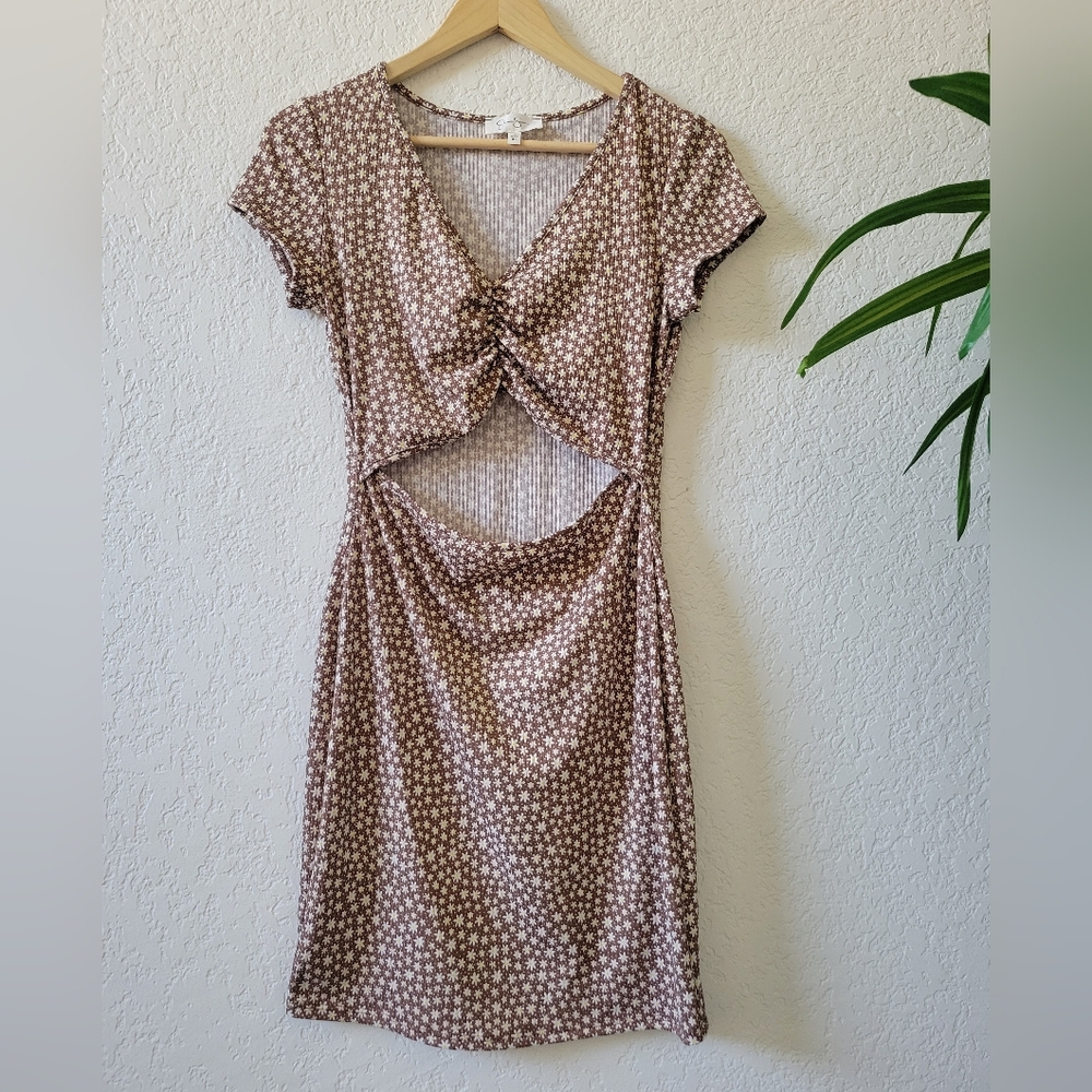 Jessica Simpson Brown Floral Mini Dress size XL